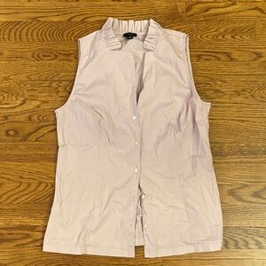 Ann Taylor Light Pink Sleeveless Button-Down Shirt